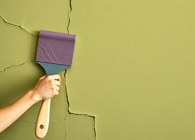 Ponçage et rebouchage des fissures avant mise en peinture